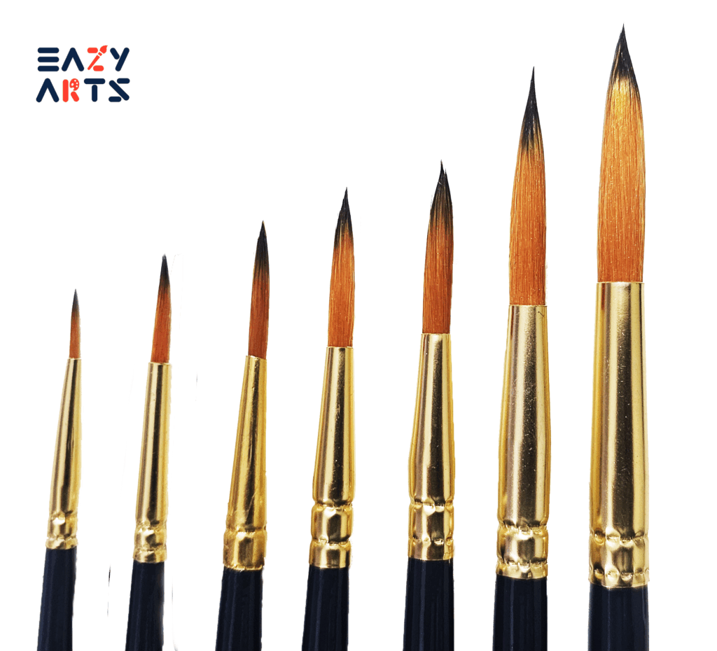 Eazy Arts, premium Round Brushes set of 7
