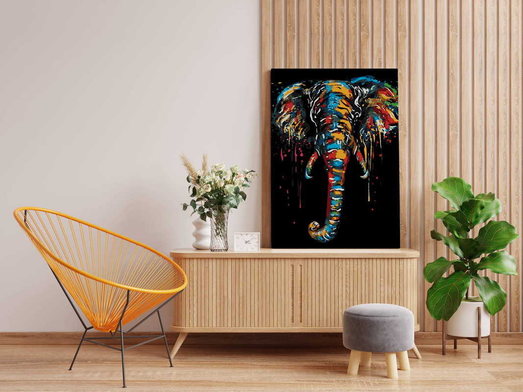 Elephant Colorful Paint By Numbers Kit - Image 2