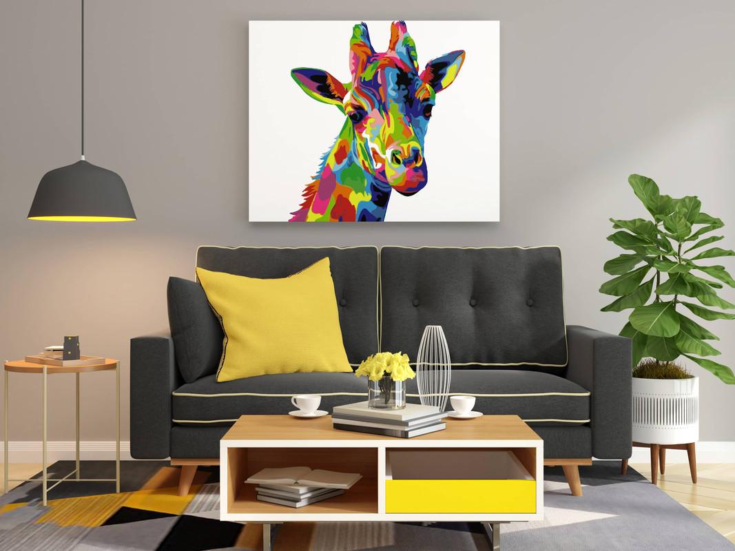 Giraffe Abstract Paint by Numbers Kit - Image 2