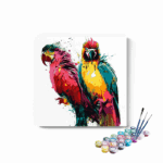 Parrots Couple Colorful Paint by Numbers Kit