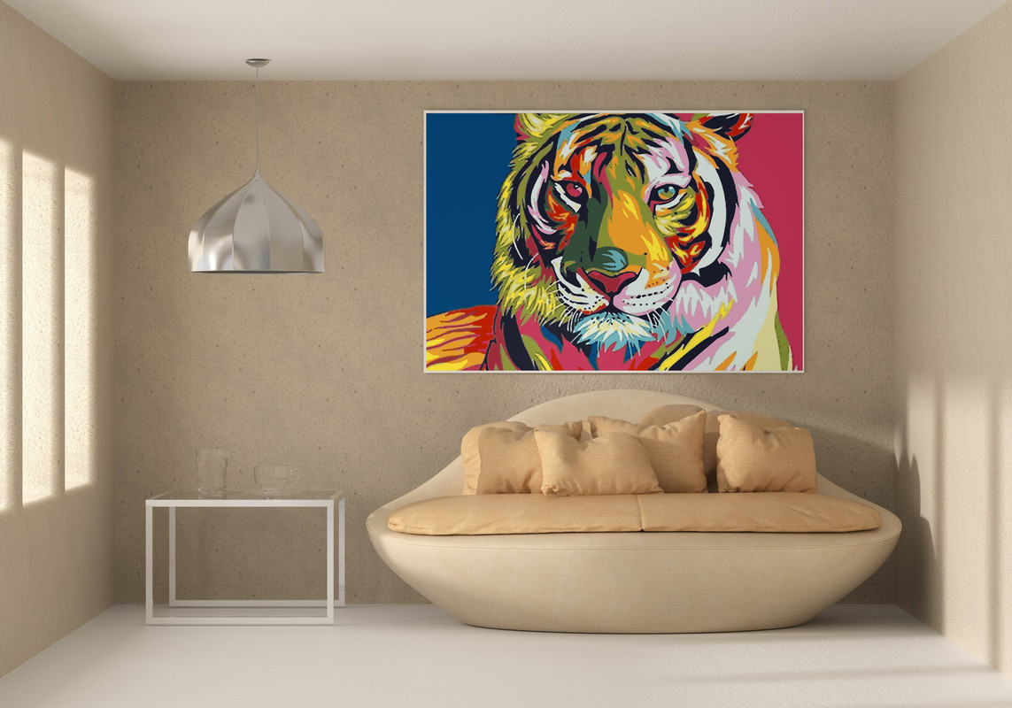 Tiger Face Abstract Paint by Numbers Kit - Image 2