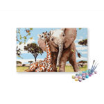 Elephant and Giraffe Paint By Numbers Kit