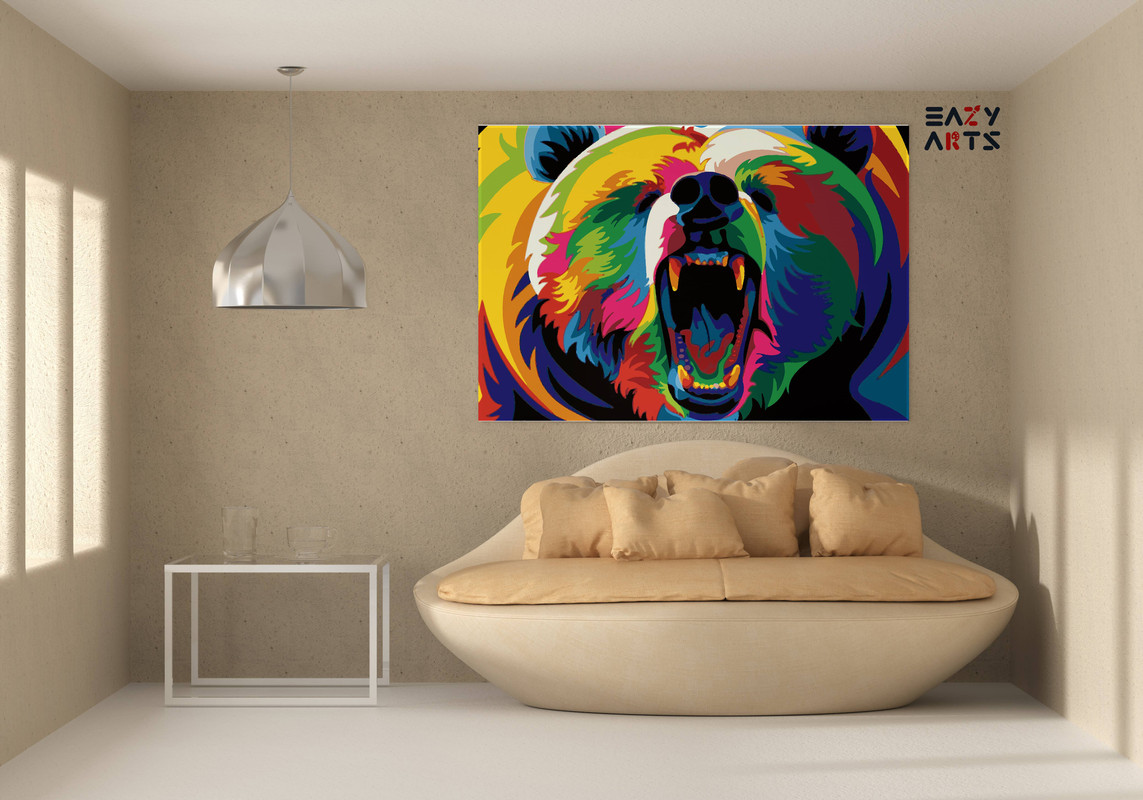 Bear Screeming Paint By Numbers kit - Image 2