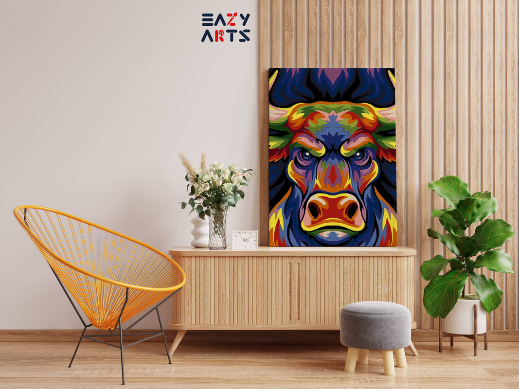 Bull Abstract Paint By Numbers kit - Image 2
