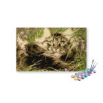 Cat Playing In Grass Paint by Numbers Kit