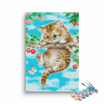 Kitten Hanging On a Tree Paint by Numbers Kit