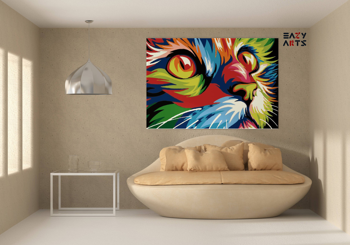 Cat Abstract Closeup Paint By Numbers kit - Image 2