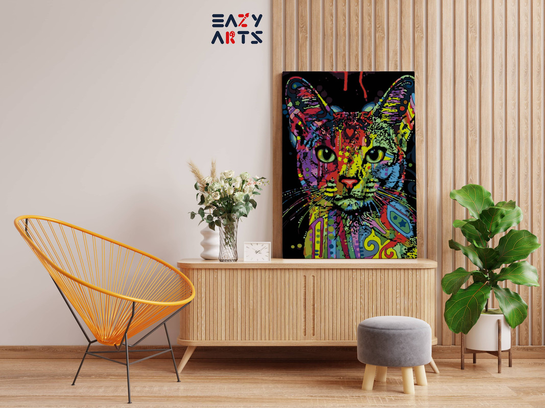 Cat Colourful Paint by Numbers Kit - Image 2