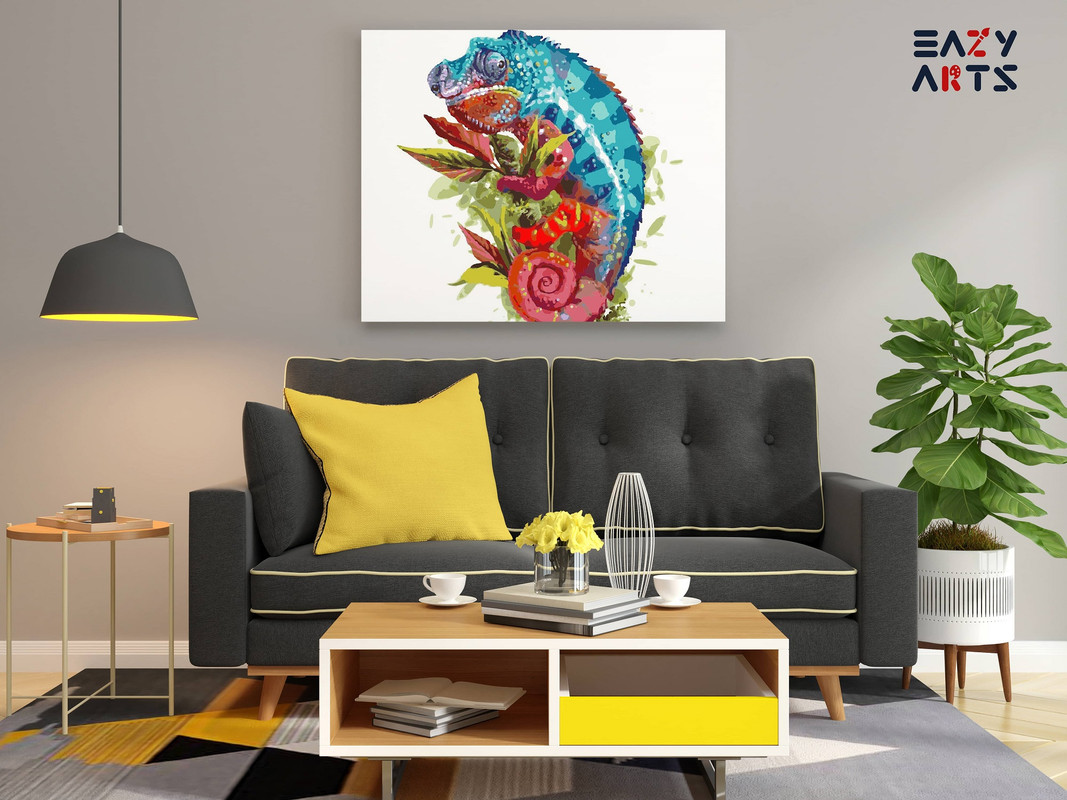 Chameleon Colorful Paint by Numbers Kit - Image 2