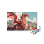 Angry Red Dragon Paint by Numbers Kit