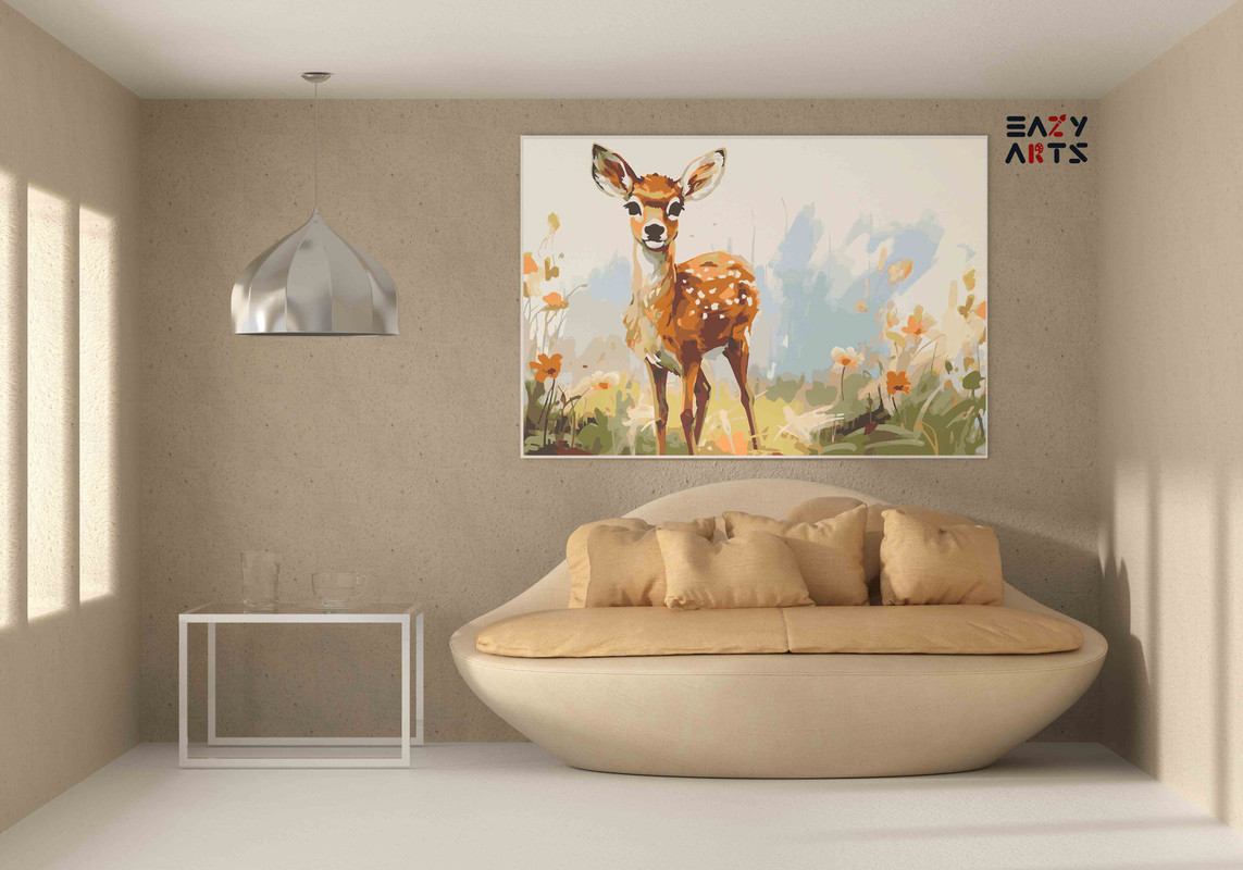 Baby Deer Standing Paint by Numbers Kit - Image 2