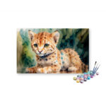 Cute Baby Jaguar Sitting Paint by Numbers Kit