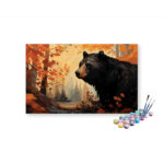 Black Bear in river Paint by Numbers Kit