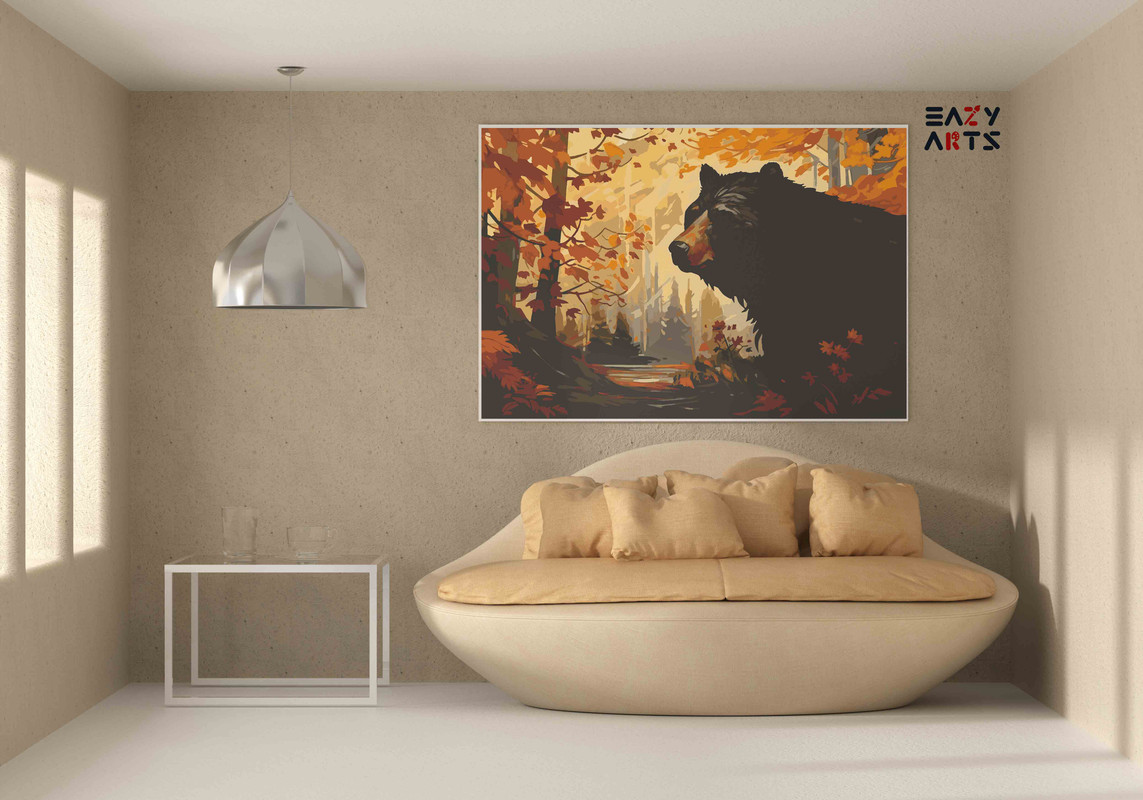 Black Bear in river Paint by Numbers Kit - Image 2