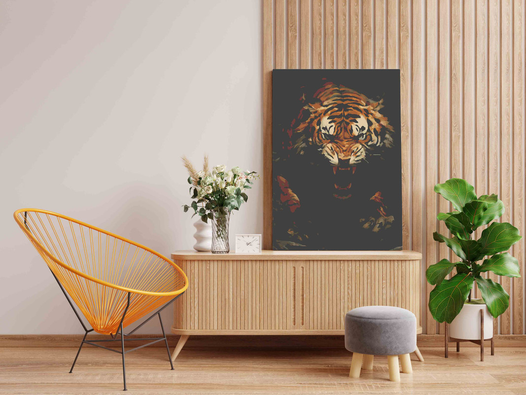 Angry Tiger Paint by Numbers Kit - Image 2