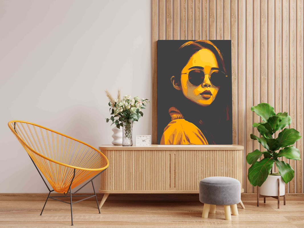 Asian Beauty with Specs Paint by Numbers Kit - Image 2