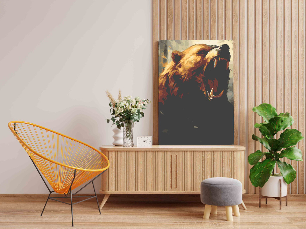 Bear Screaming Paint by Numbers Kit - Image 2