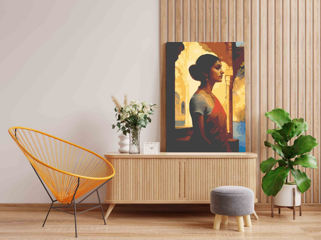 Beautiful Indian Girl Paint by Numbers Kit - Image 2