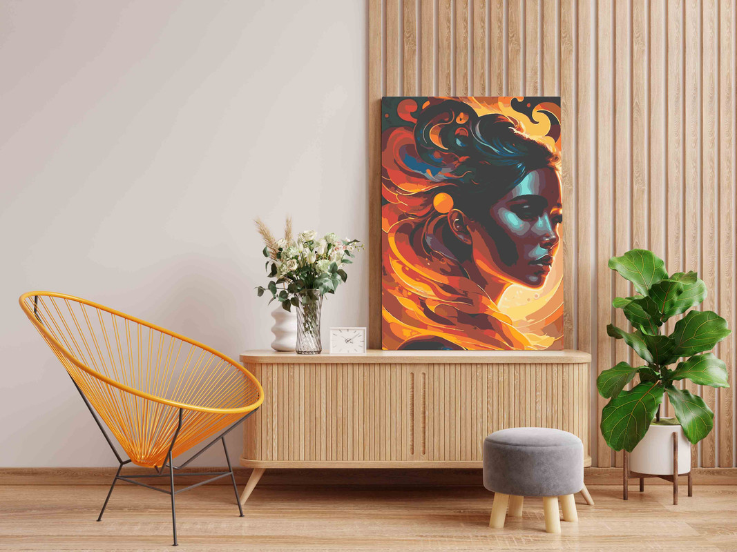 Beauty with Fire Paint by Numbers Kit - Image 2