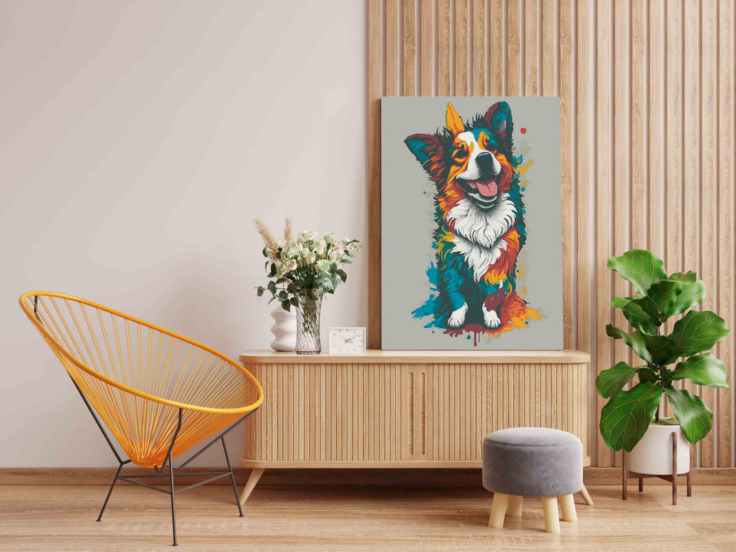 Colorful Cute dog Paint by Numbers Kit - Image 2