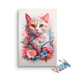 Curious Flowery Cat Paint by Numbers Kit