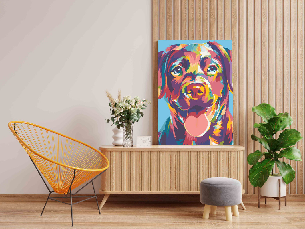Dog Abstract Paint by Numbers Kit - Image 2