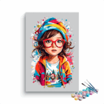 Little girl with specs Paint by Numbers Kit