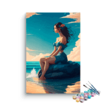 Lonely Girl on beach Paint by Numbers Kit