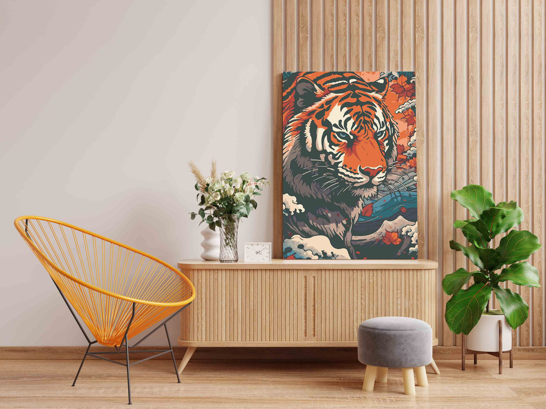 Tiger Closeup Paint by Numbers Kit - Image 2