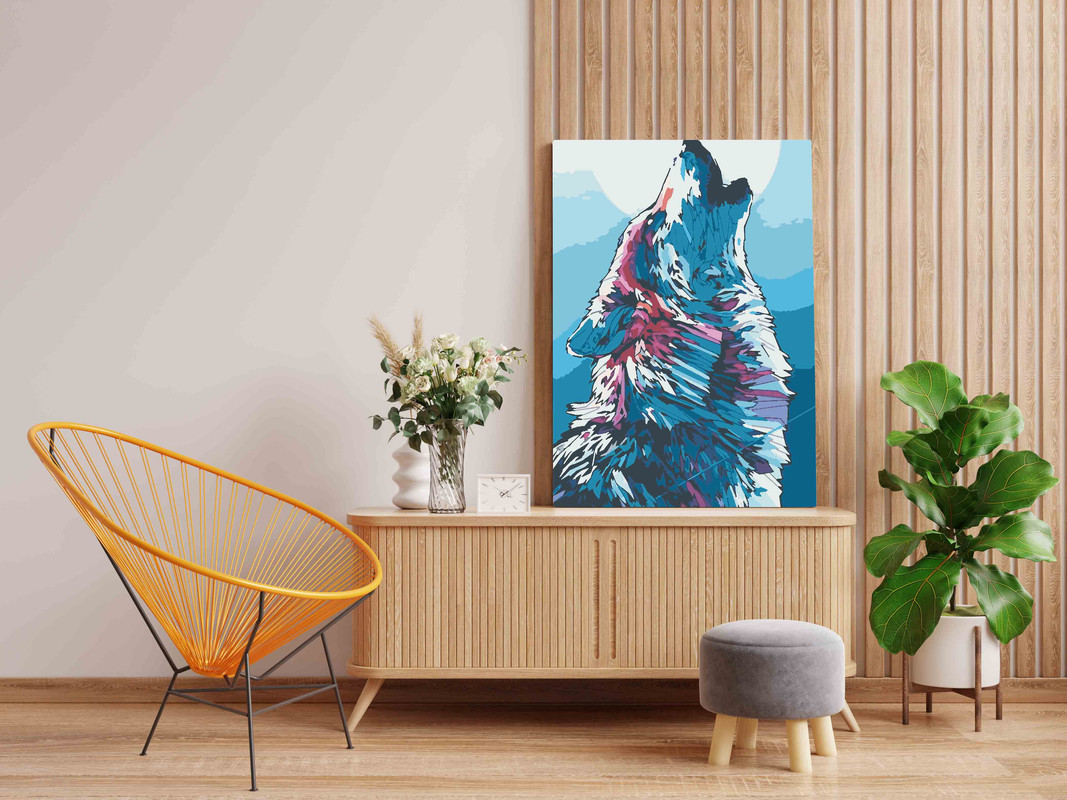 Wolf Abstract Paint by Numbers Kit - Image 2