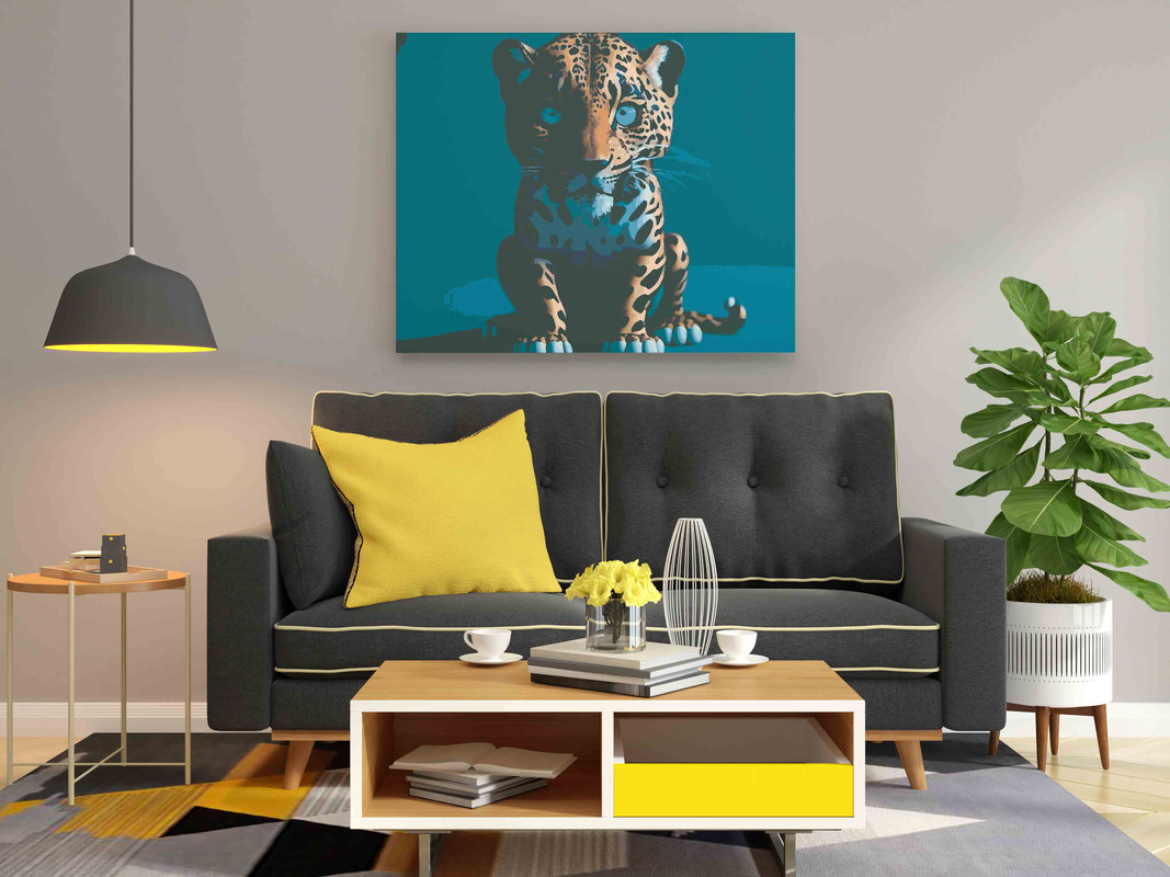 Baby Jaguar sitting Paint by Numbers Kit - Image 2