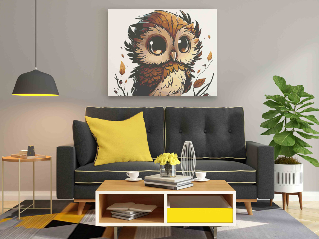 Baby owl Paint by Numbers Kit - Image 2