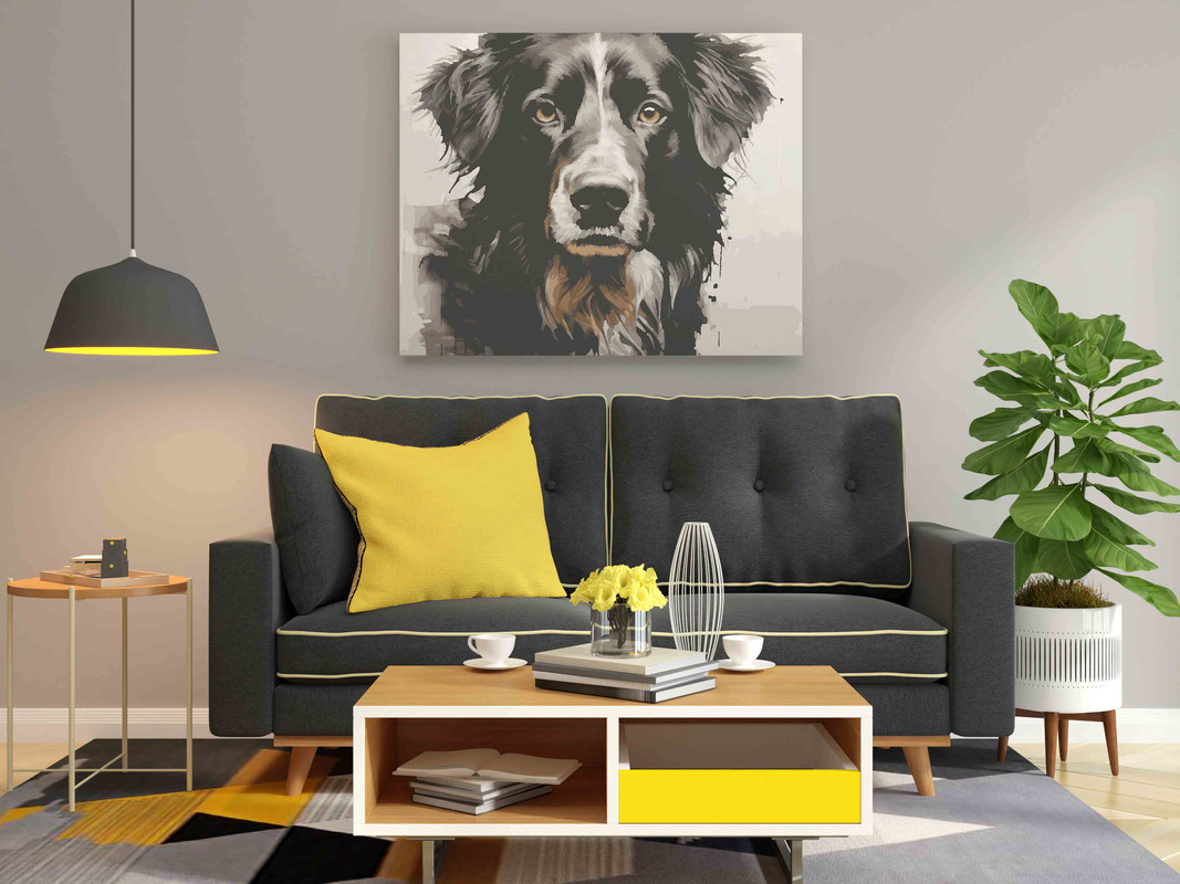 Black dog Painting Paint by Numbers Kit - Image 2