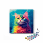Colorful Cat Abstract Paint by Numbers Kit