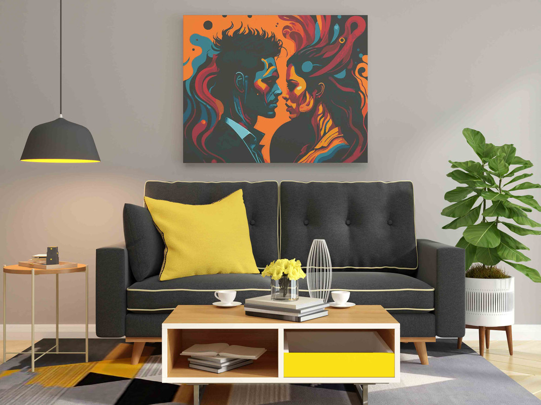 Colorful Couple Paint by Numbers Kit - Image 2