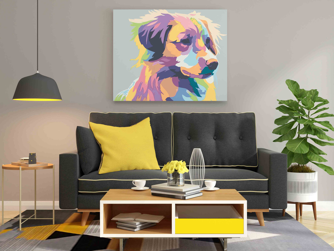 Colorful Innocent Dog Paint by Numbers Kit - Image 2