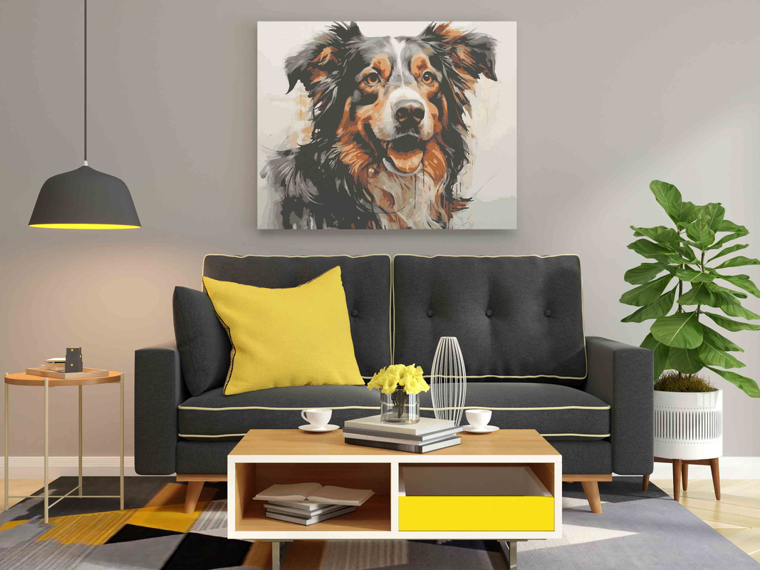 Cute Dog Painting Paint by Numbers Kit - Image 2