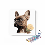 Cute Dog with flowers Paint by Numbers Kit