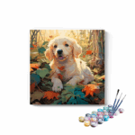 Cute puppy sitting Paint by Numbers Kit