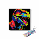 Dinosaur with Headphones Paint by Numbers Kit