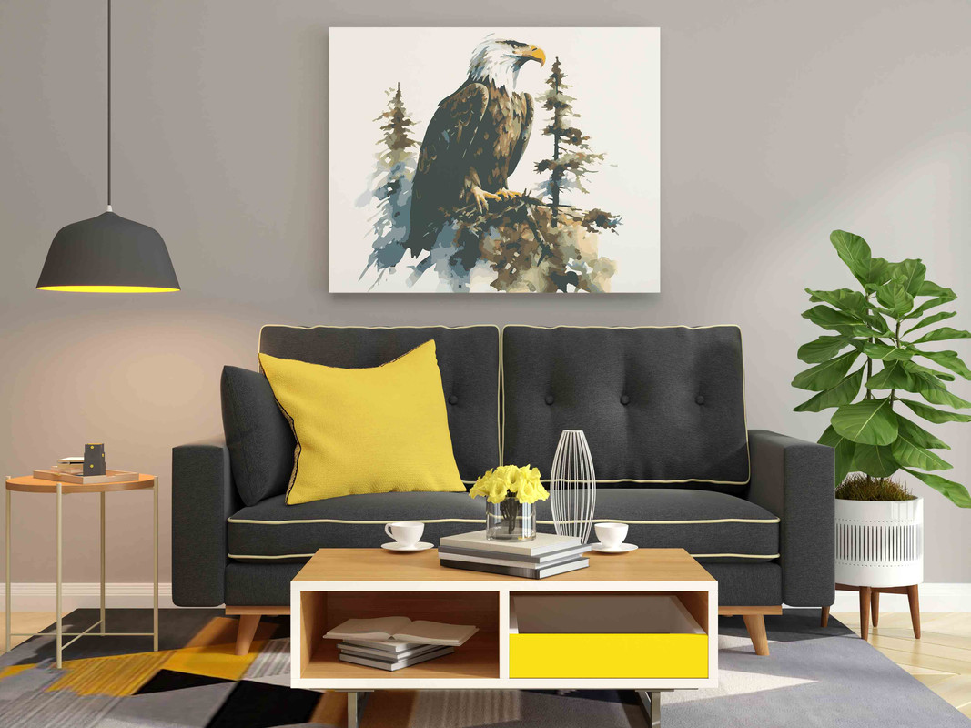 Eagle Sitting Paint by Numbers Kit - Image 2