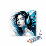Girl Listening to music Paint by Numbers Kit