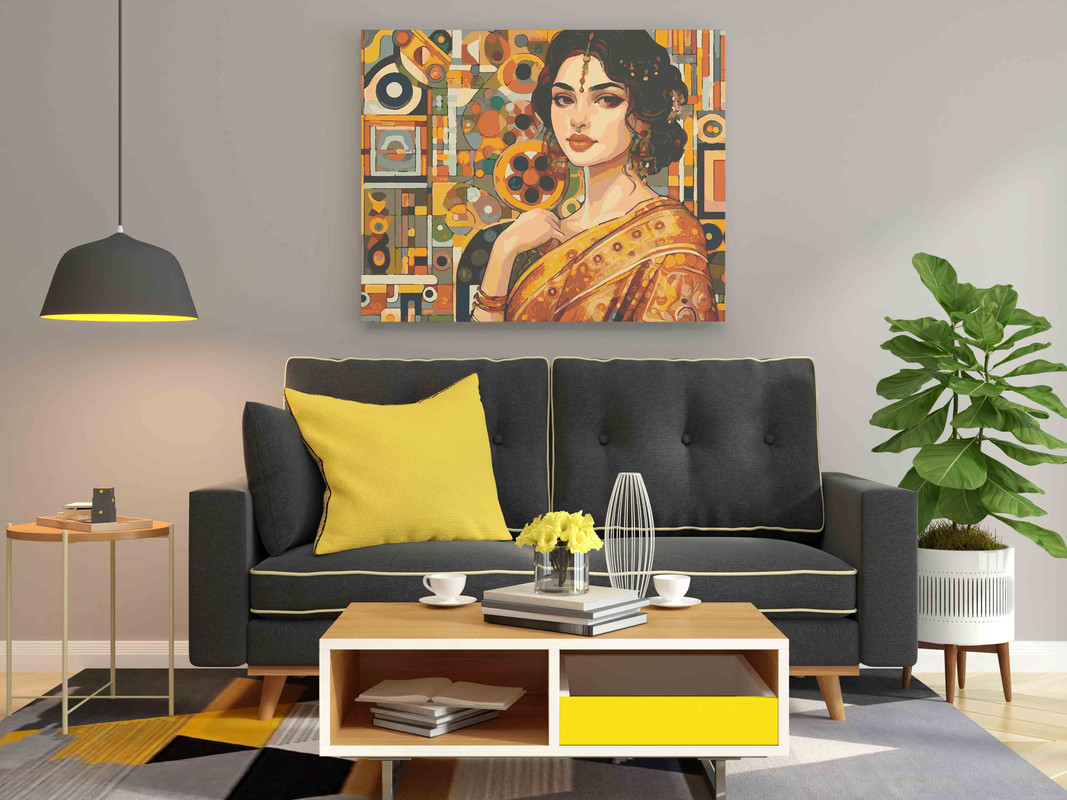 Indian Girl Portrait Paint by Numbers Kit - Image 2