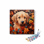 Puppy sitting in grass Paint by Numbers Kit