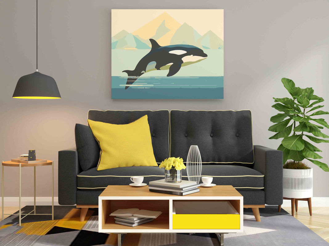 Fish Jumping in Sea Paint by Numbers Kit - Image 2