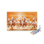 Seven White Horses Running Paint by Numbers Kit