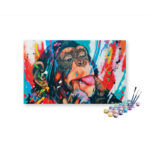 Playful Monkey Pop Art Paint by Numbers Kit