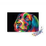 Vibrant Rainbow Dog Paint by Numbers Kit