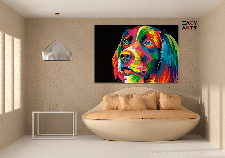 Vibrant Rainbow Dog Paint by Numbers Kit - Image 2