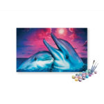 Romantic Dolphin Duo Paint by Numbers Kit